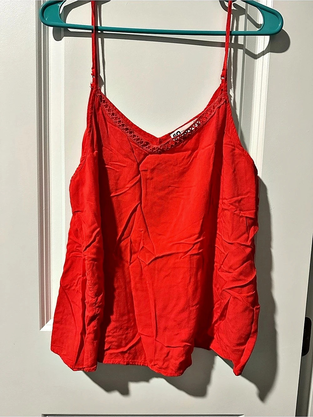 SO Good For Life Red Lace Trim Cami Size XL